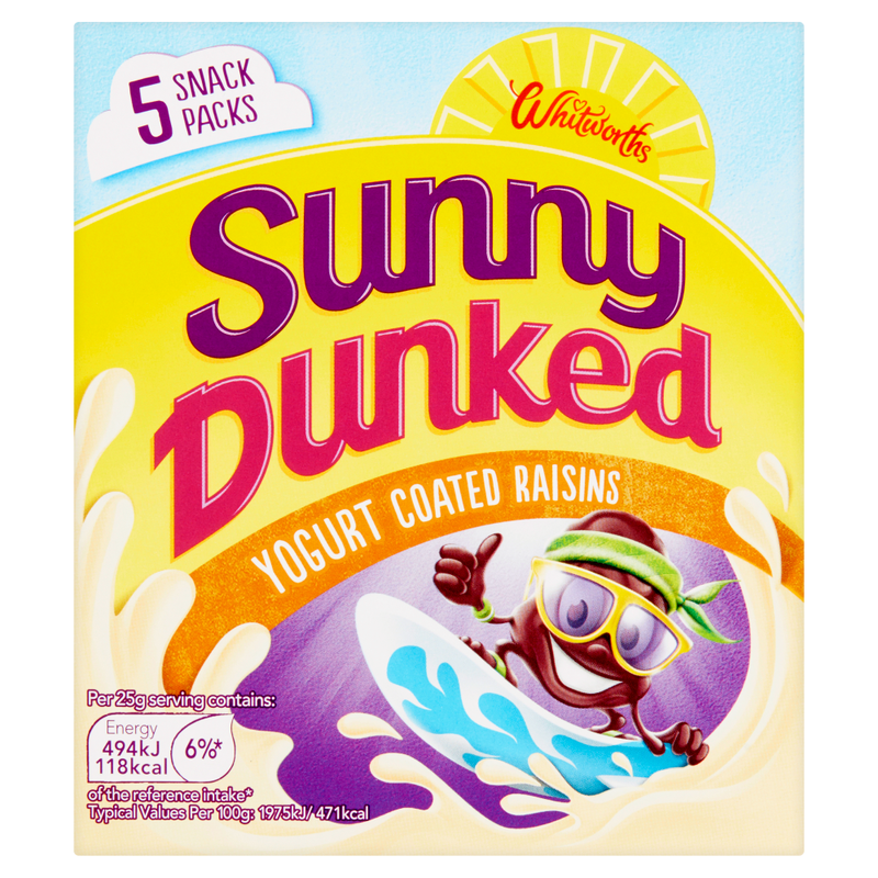 Whitworths Sunny Yogurt Coated Raisins Multipack 5X25g