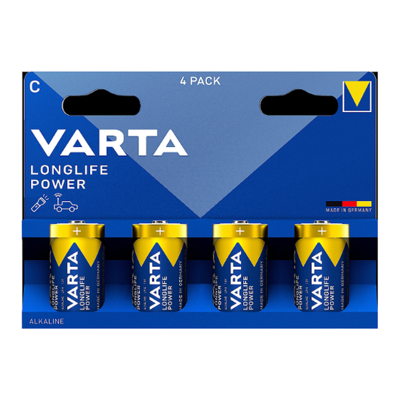 VARTA Piles C Baby lot de 2 Longlife Power Alcalines 1 5V adaptées aux accessoires informatiques lampes de poche appareils photo Made in Germany