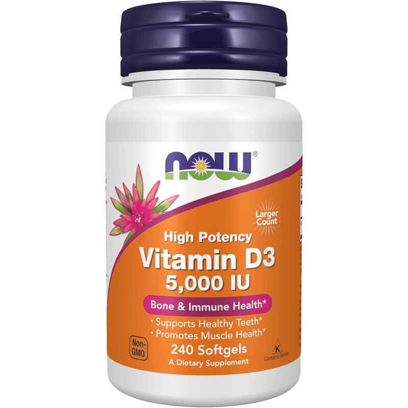 Now Foods Vitamin D3 5000Iu Immune Support Softgels - 240 Softgels