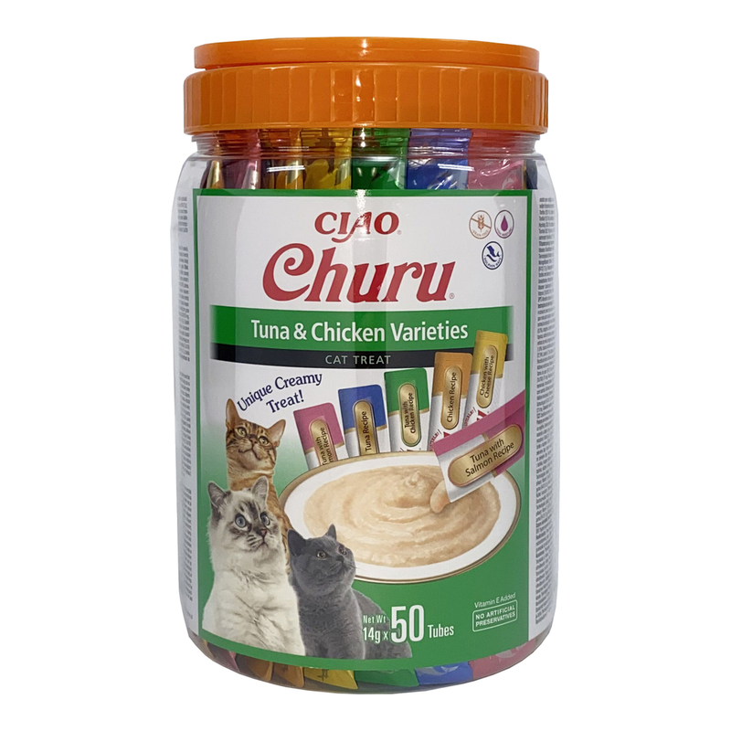 INABA Churu meerverpakking tonijn en kip 50 stuks