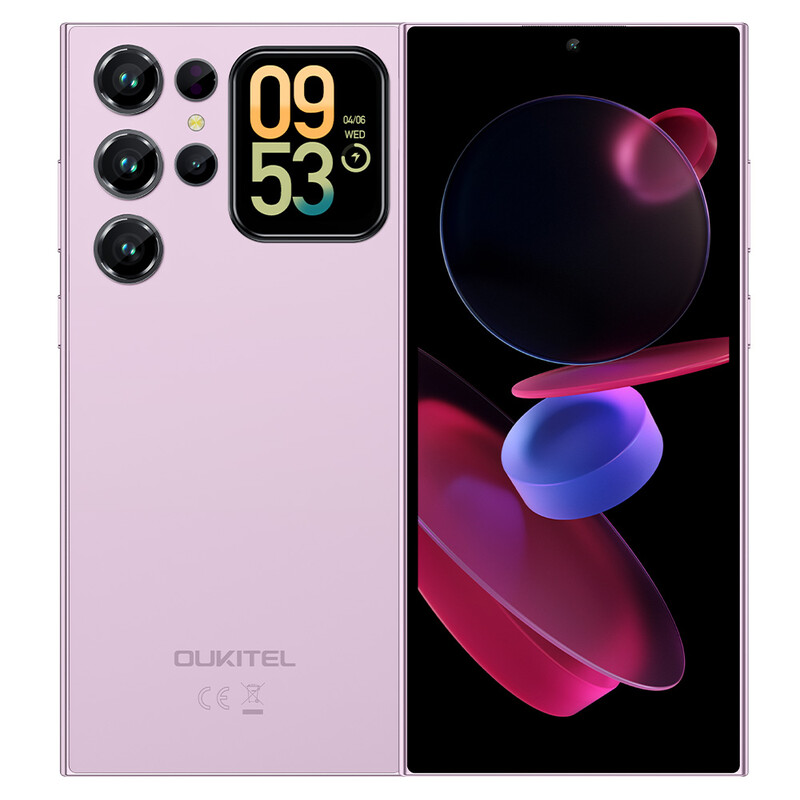 OUKITEL C62 6,88 Zoll 5150 mAh Akku 9,5 mm Ultradünnes Gehäuse (4 GB + 128 GB) Lila Smartphone