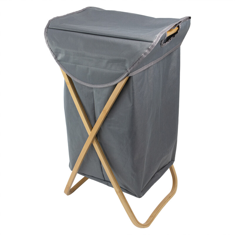 JVL Bambanio Foldable Laundry Hamper with Lid