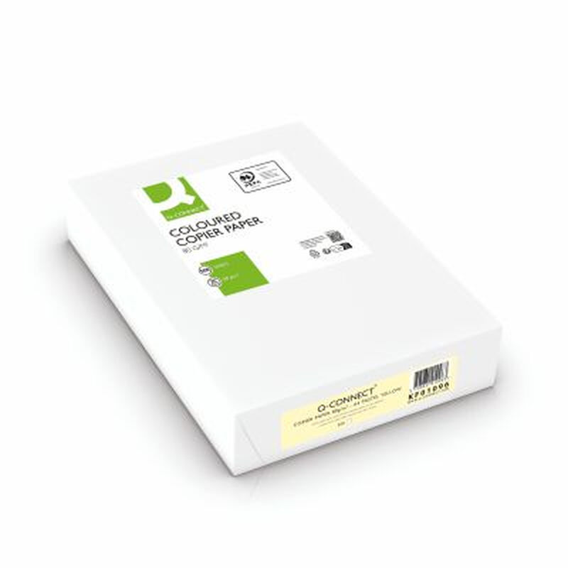 Q-Connect Yellow A4 Copier Paper 80Gsm Ream (Pack Of 500)