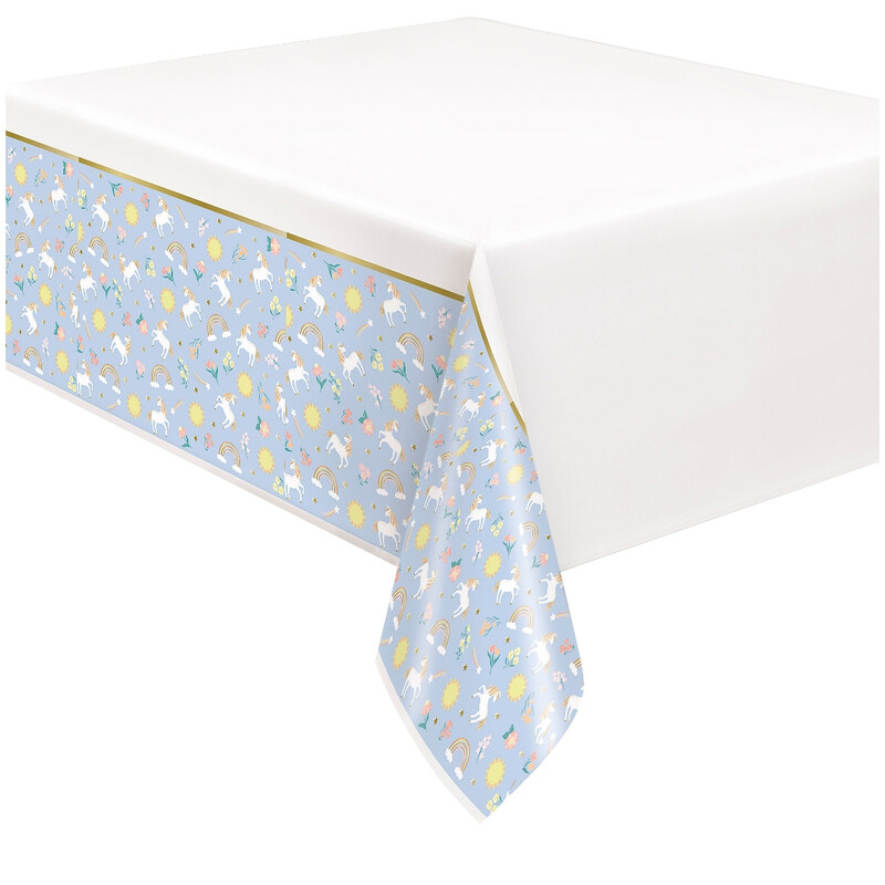 Unique Plastic Table Cover, Unicorn, 1.37 x 2.13m