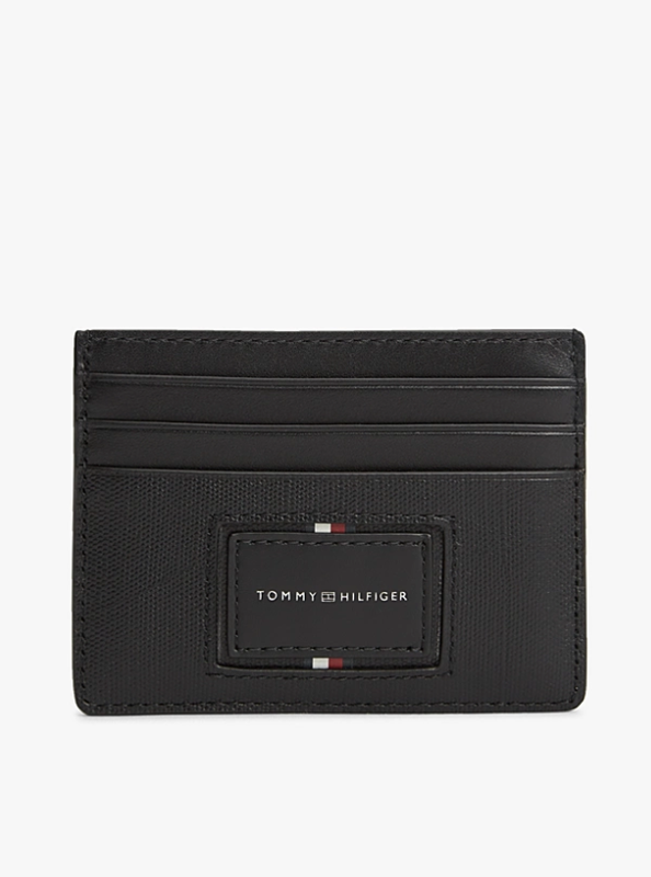 Tommy Hilfiger Grain/Black Accessories Leather Caviar Card Holder
