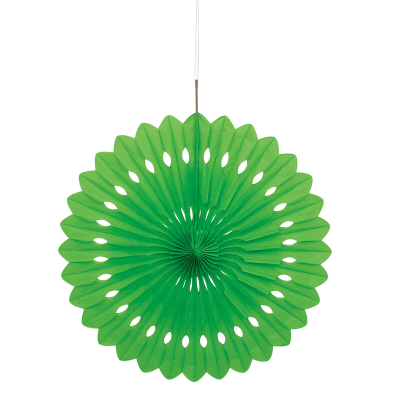 Unique Party Unique Tissue Paper Fan, Lime Green, 40cm