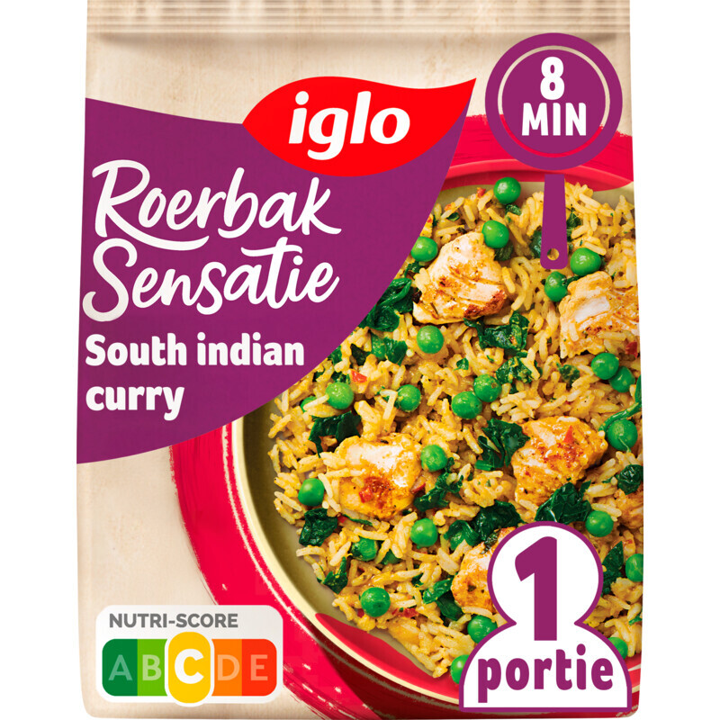 Iglo Roerbak Sensatie Zuid-Indiase Curry Groenten En Kip - 450 g