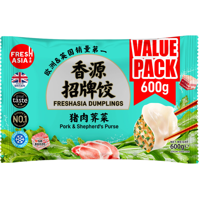 FRESHASIA knoedels met varkensvlees en herderstasje 600 g【voordeelverpakking】