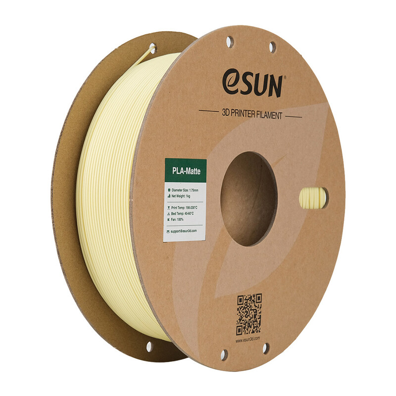 eSUN PLA-Matte 3D-printfilament 1,75 mm - Amandelgeel 1 kg, Geavanceerde matte textuur netjes opgerold eenvoudig te gebruiken 3D-printmateriaal voor FDM-printers