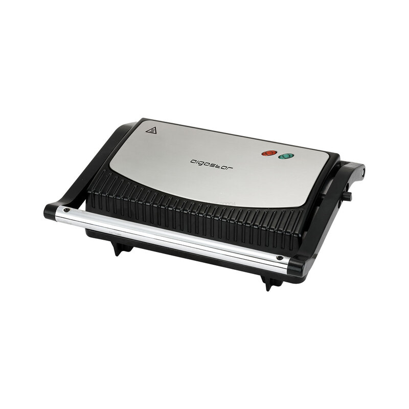 Aigostar Panini-Maker Kontaktgrill Antihaftbeschichtung 800 W silber VDE/York