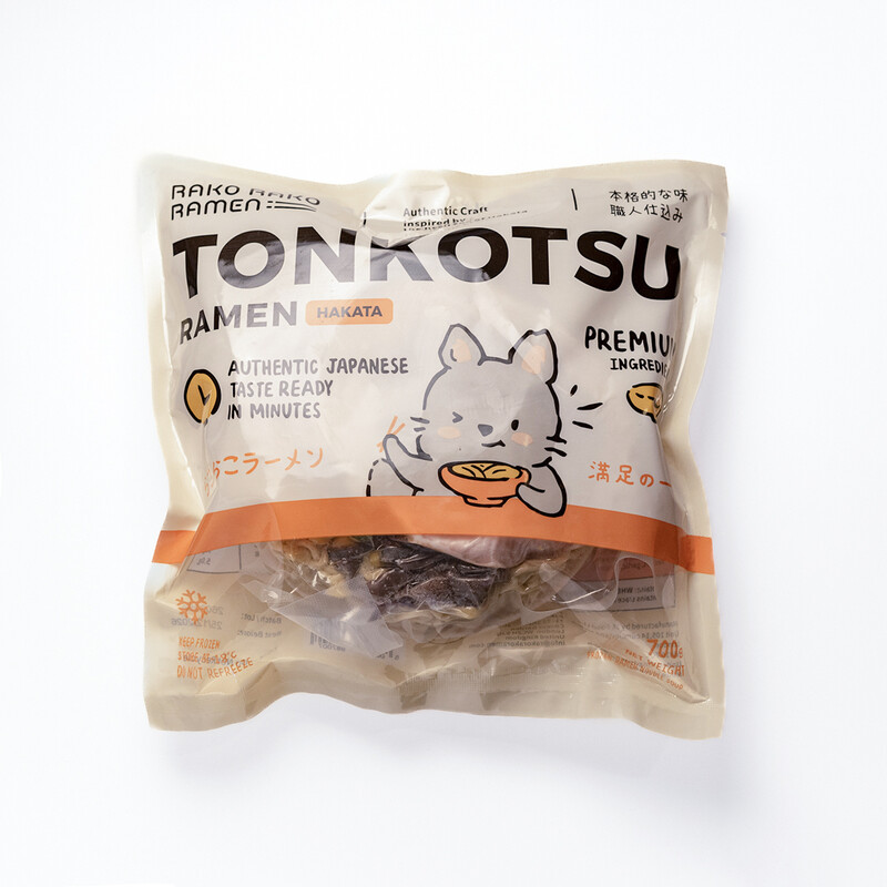 Rako Rako Ramen Black Japanese-Style Frozen Classic Hakata Tonkotsu Ramen 700G
