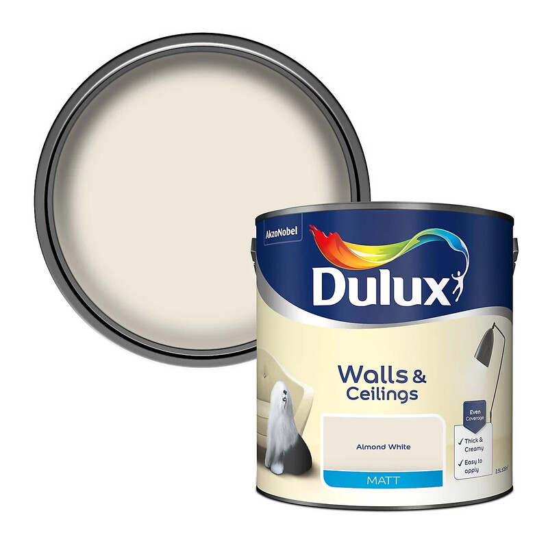 Dulux Matt Emulsion Paint - Almond White - 2.5L