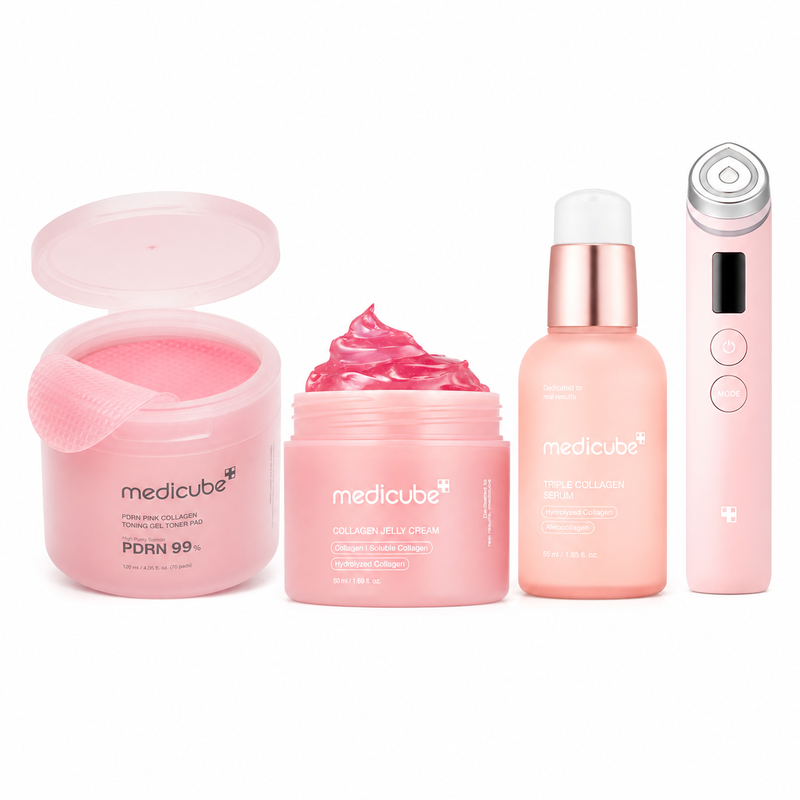 Medicube Roze Collageen 4-Stappen Glow Set