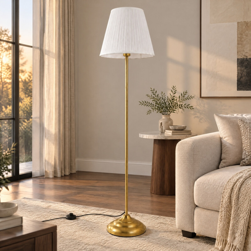 Arlgsite witte stoffen vloerlamp voor woonkamer 1,5 m 1-pack