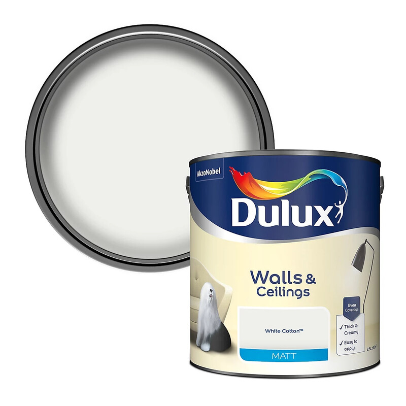 Dulux Matt Emulsion Paint - White Cotton - 2.5L