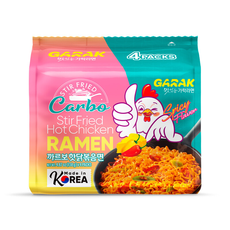 GARAK Carbo Ramen mit scharfem Hühnergeschmack 4 x 138 g