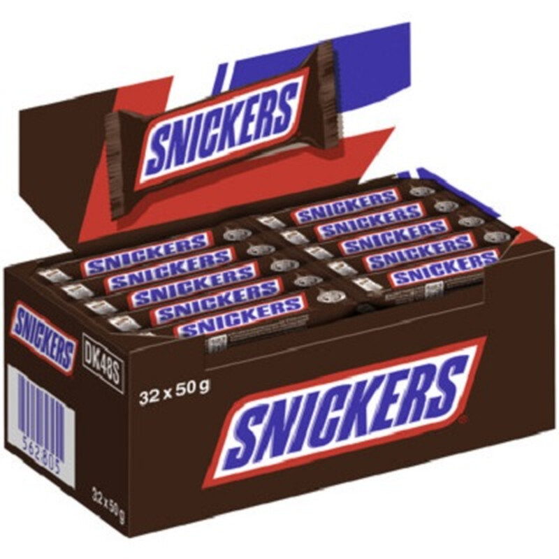 Snickers Classic Schokoriegel Großpackung 1,6kg (32 x 50g)