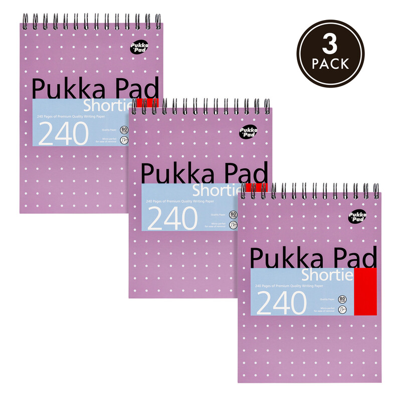 Pukka Pad Metallic Shortie Pad, Pack of 3