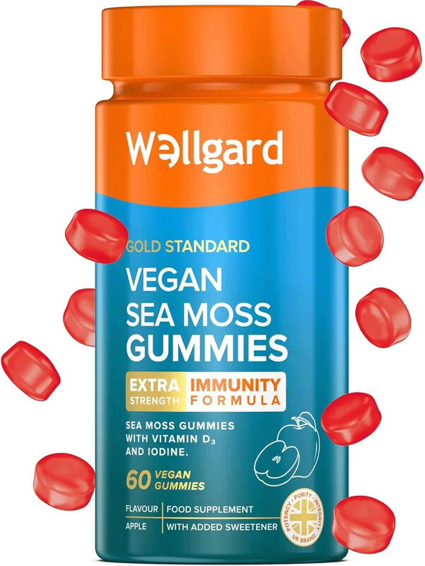 Wellgard Sea Moss Vegan Daily Wellness Support Gummies Apple Flavour - 60 Gummies