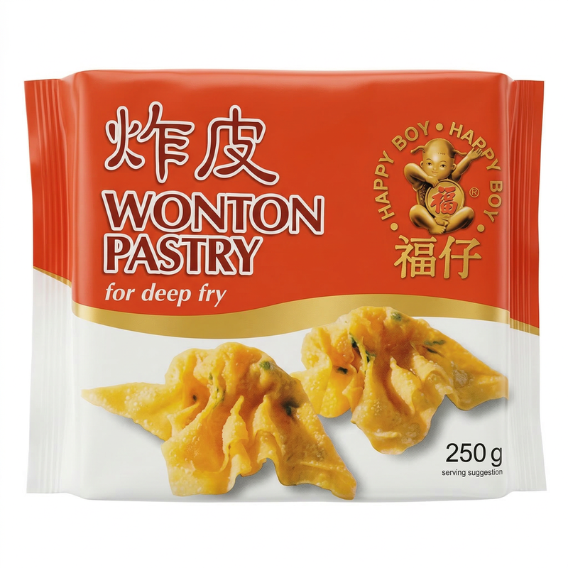 Happy Boy Boys Golden/Brown/Light Happy Wonton Pastry Deep Fry 250G