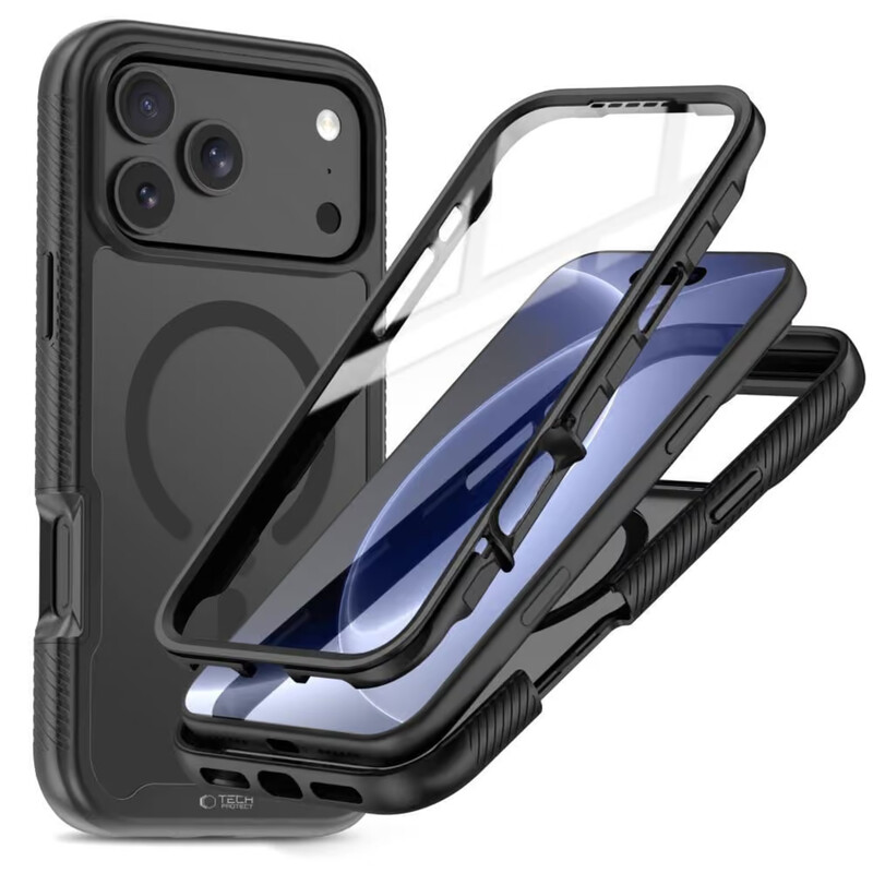 Tech-Protect Defense MagSafe hoesje voor iPhone 17 Pro / 18 Pro - Matzwart