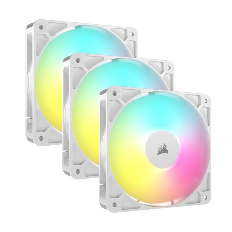 CORSAIR RS120 ARGB White, 120mm ARGB Fan, Triple Pack