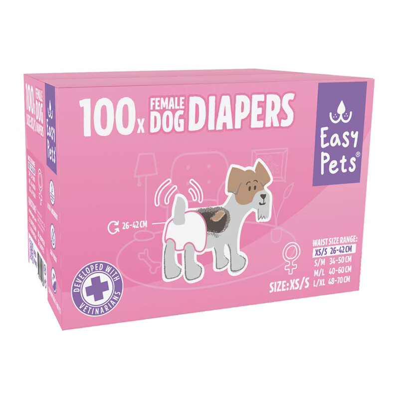 EasyPets Hundewindeln für Hündinnen XS/S 100 Stück