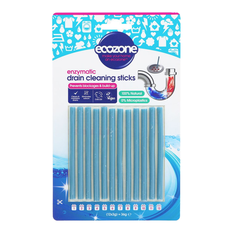 Ecozone Enzymatic Drain Cleaning Sticks, 12 Sticks