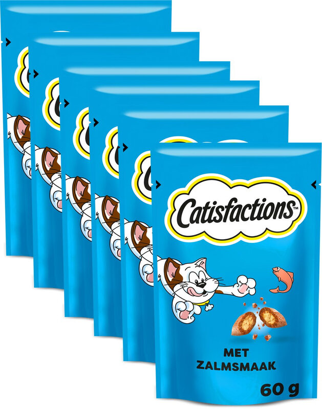 Catisfactions Kattensnacks Zalm Smaak 6 x 60 g