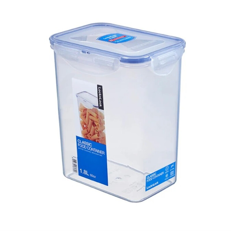 LocknLock PP Classic rechteckige Frischhaltedose, 1,8 L, Transparent, PP-Kunststoff/Click-Lock-Deckel/luftdicht & Auslaufsicher/stapelbar/BPA-frei/Mikrowellengeeignet (ohne Deckel)/spülmaschinenfest/nicht backofengeeignet