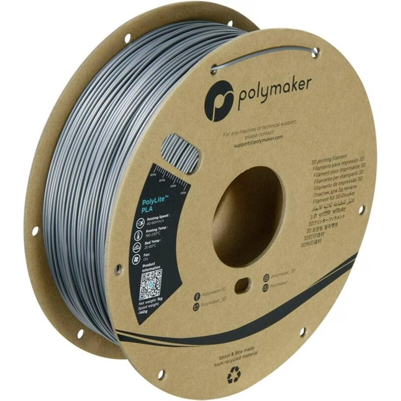 Polymaker PolyLite PLA Stahlgrau 1,75 mm 1000 g