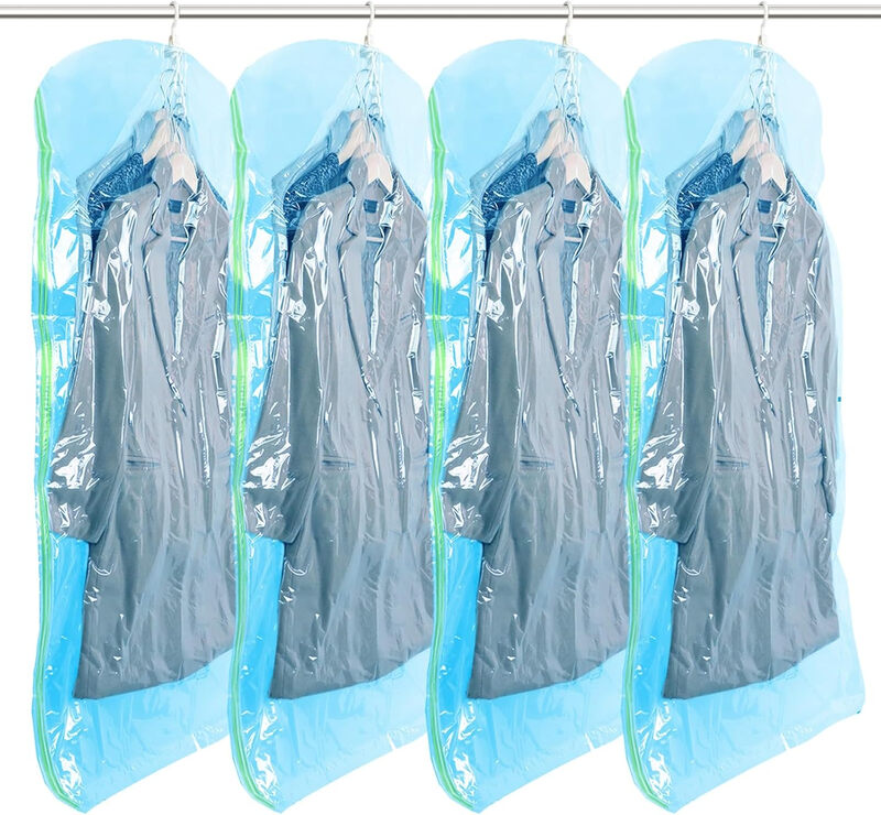 Hanging Vacuum Storage Sealer Space Saver Bags for Clothes, Suits, Coats or Jackets,