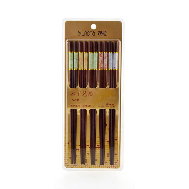 Suncha Wood Craft Essstäbchen 5 Paar