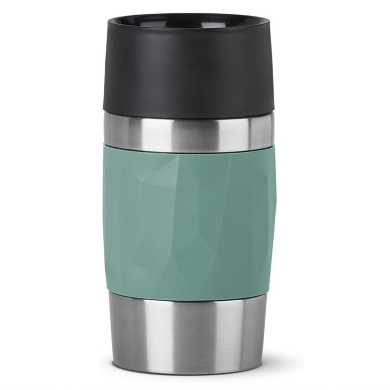 Tefal Reisebecher Compact, 0,3 l, Edelstahl, Silikonbeschichtung