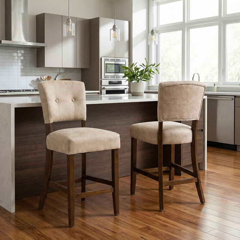 Bar Stool Oakridge Beige/Walnut