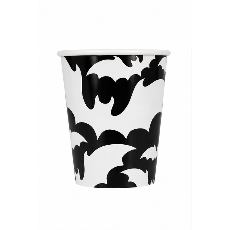 Unique Party Bats Halloween Paper Cups, Pack Of 8, 266Ml