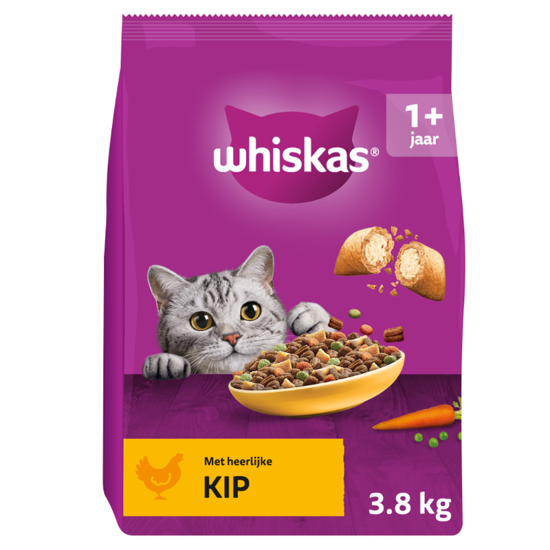 Whiskas 1+ Droog Adult Kip 3,8kg