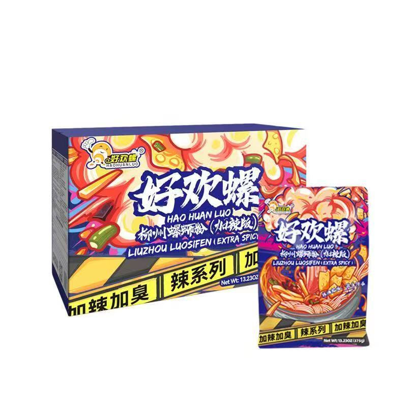Haohuanluo Hao Huan Luo Liuzhou River Snail Rice Noodles (Spicy Version) 375G 6-Pack Color Box