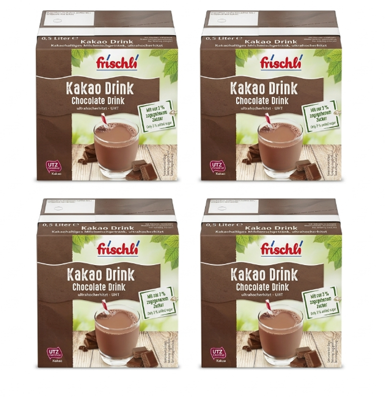 Vorteilspack 4 x frischli UHT-Kakaodrink (0,3 % Fett) 0,5 L