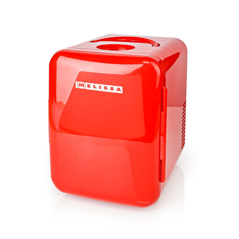 MELISSA Draagbare mini-koelkast | 6 blikjes / 4 liter inhoud | 100-240 V / 12 V | Verwarmings-/koelfunctie | Draaggreep | Rood