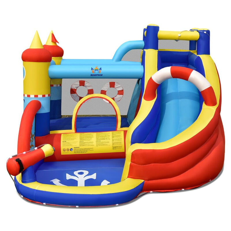 6-in-1 opblaasbaar speeltoestel voor kinderen, afmetingen 360 x 290 x 200 cm