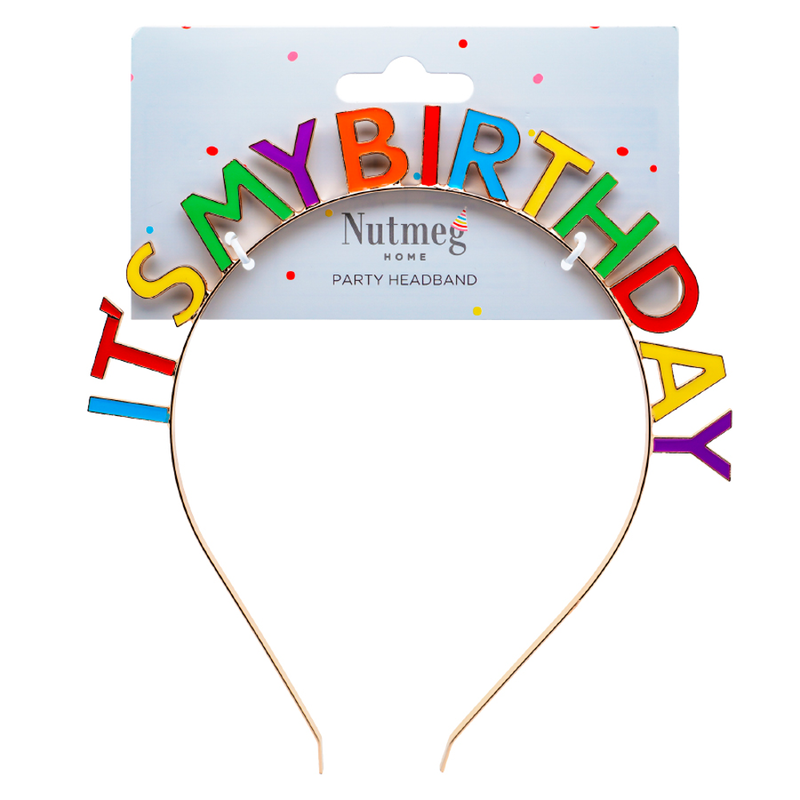 Party Headband Its My Birthday Metal Multicolour