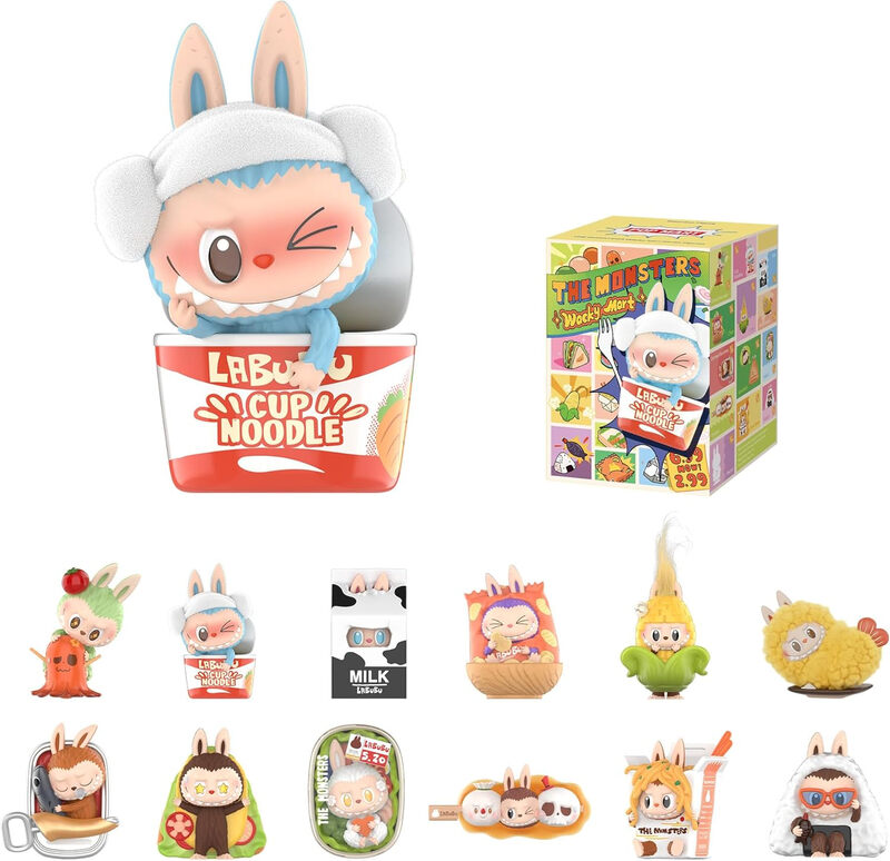 POP MART LABUBU THE MONSTERS Wacky Mart-serie – blind box figuren, willekeurig ontwerp actiefiguren, verzamelobjecten, woondecoraties, feestdag- en verjaardagscadeaus voor meisjes en jongens - per stuk verpakt
