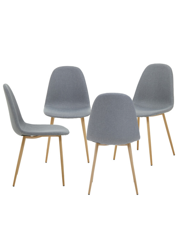 Interiors by Premier Dining Chairs Salford Grey/Wood Effect 4pcs