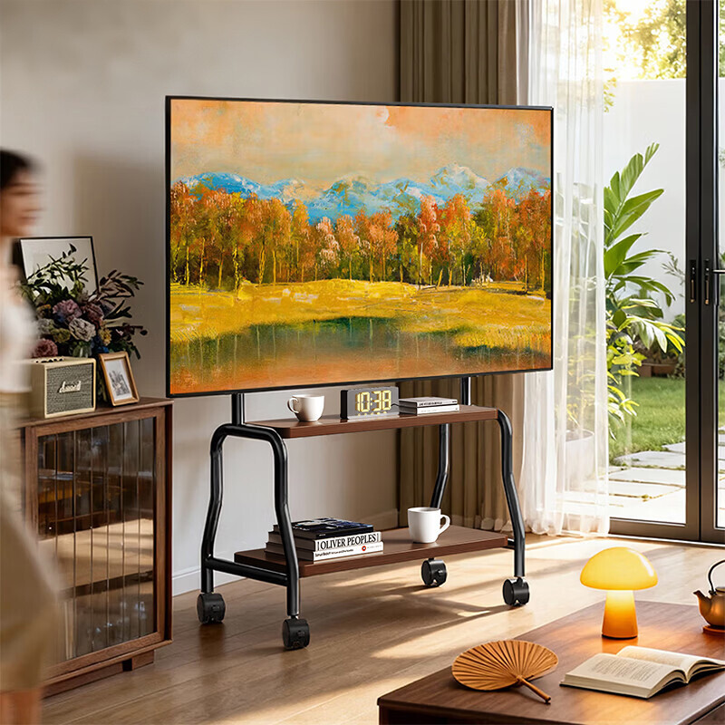 + Mobile TV Stand + TV Double-Layer Art Stand + 32-75 Inch