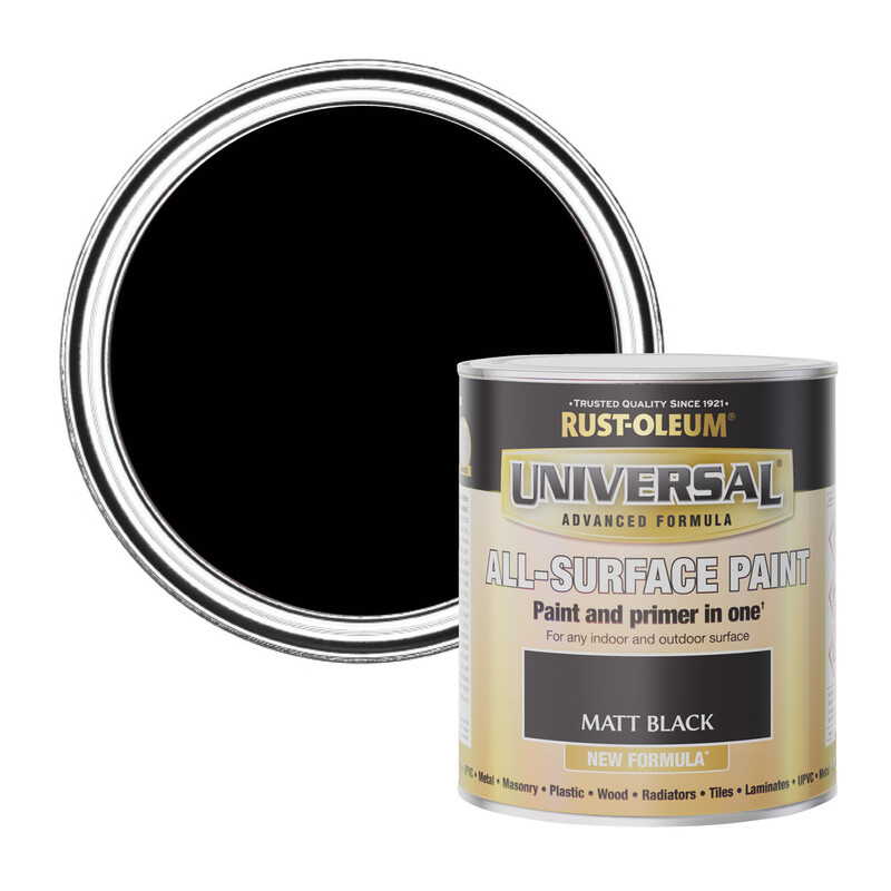UNIVERSAL ALL-SURFACE PAINT MATT BLACK 750ML