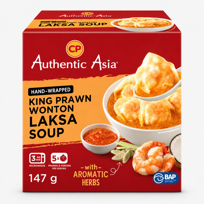 King Prawn Wonton Laksa Soup (Whole Prawn 5pcs)