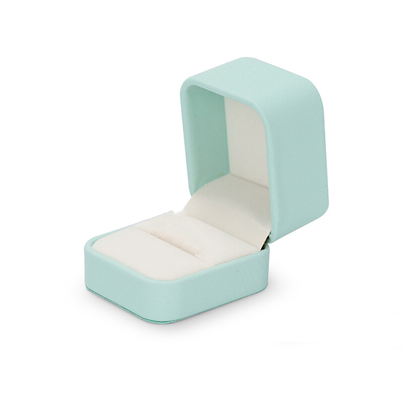 Oirlv ringendoos van PU-leer, lichtgroene sieradendoos, geschenkdoos voor oorbellen, ketting en armband, verpakking voor huwelijksaanzoek en verjaardagscadeau
