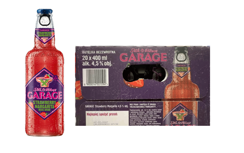 GARAGE Aardbeien Margarita Fles Bier 20 x 40 cl