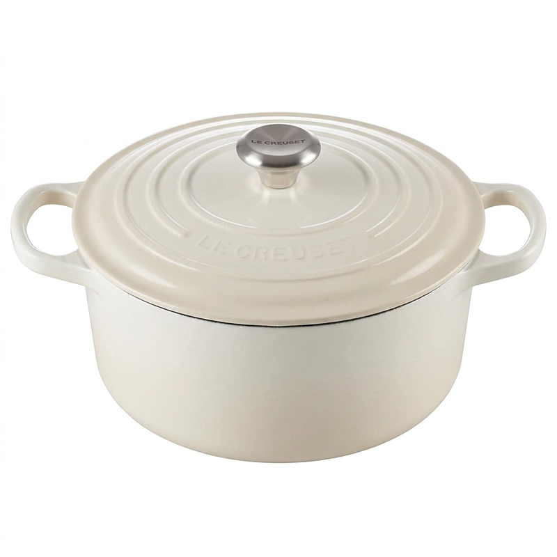 Le Creuset Signature braadpan rond 22 cm - meringue-crème